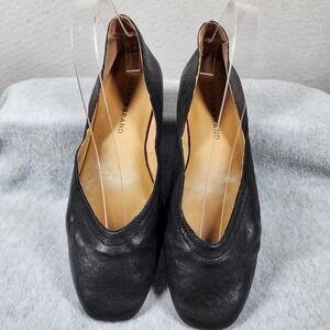 Lucky Brand Shoes Womens Size 7.5 Black Leather Slip On Ballet Flats